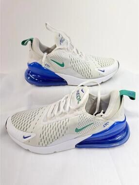 Nike Air Max 270 'Lapis Blue' White Sneakers, Size 9 AH6789-109